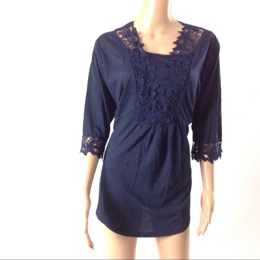 Sweet night Women Top Size 2XL Navy Blue